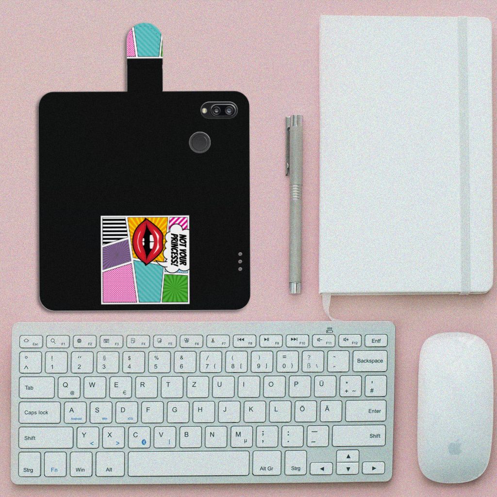 Huawei P20 Lite Wallet Case met Pasjes Popart Princess