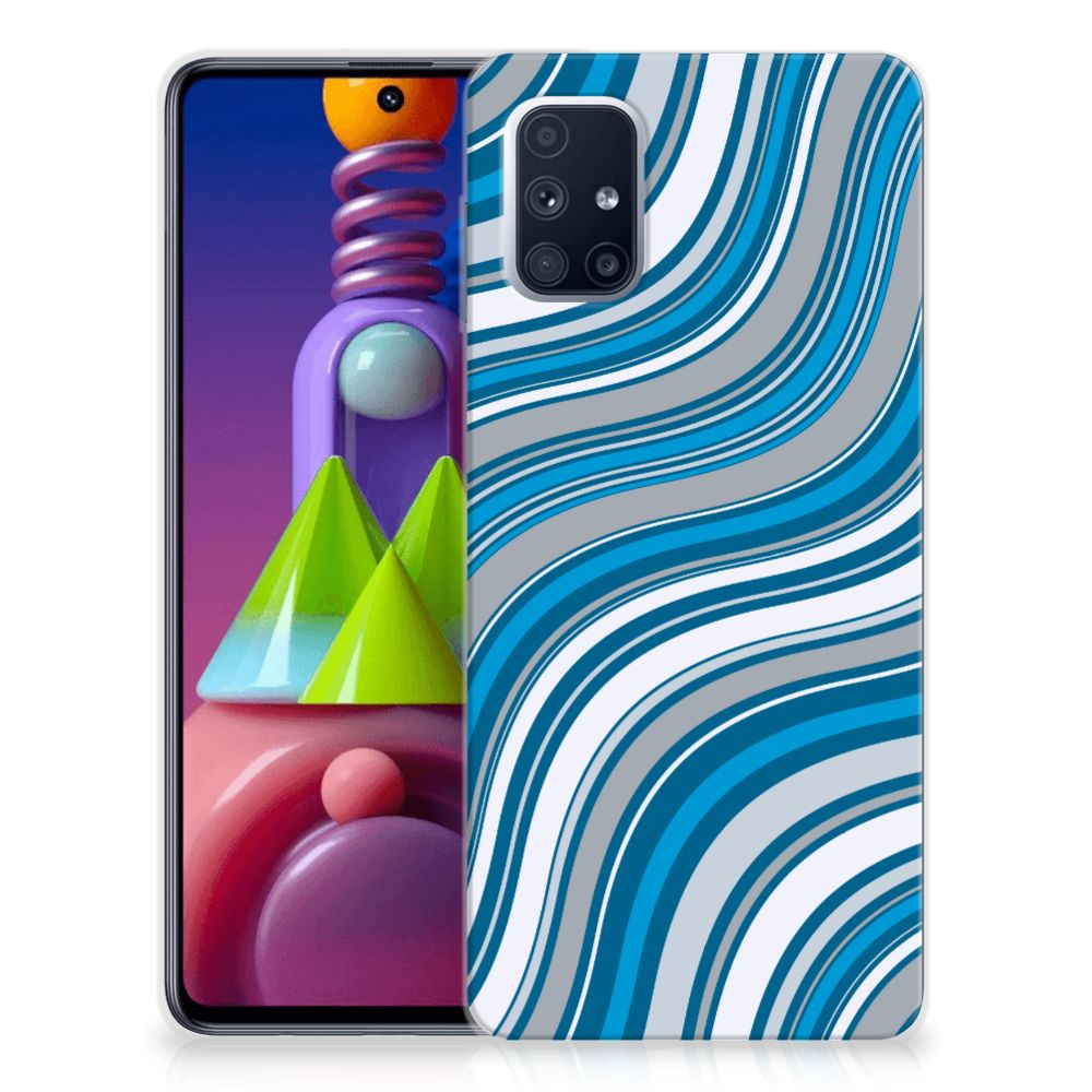 Samsung Galaxy M51 TPU bumper Waves Blue