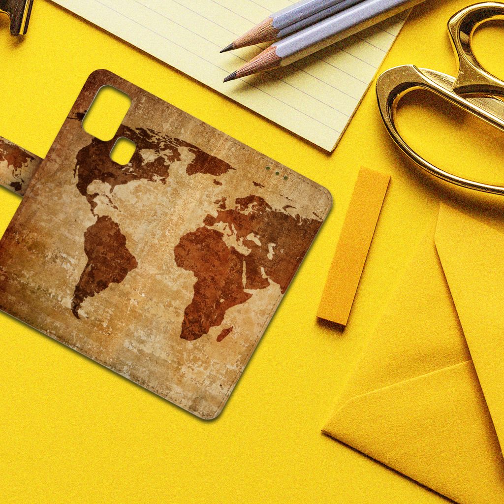 Samsung Galaxy M31 Flip Cover Wereldkaart