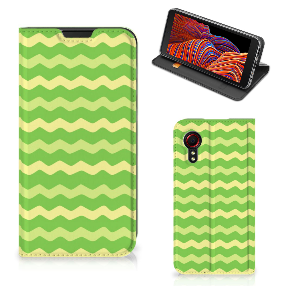 Samsung Galaxy Xcover 5 Hoesje met Magneet Waves Green - B2C Telecom