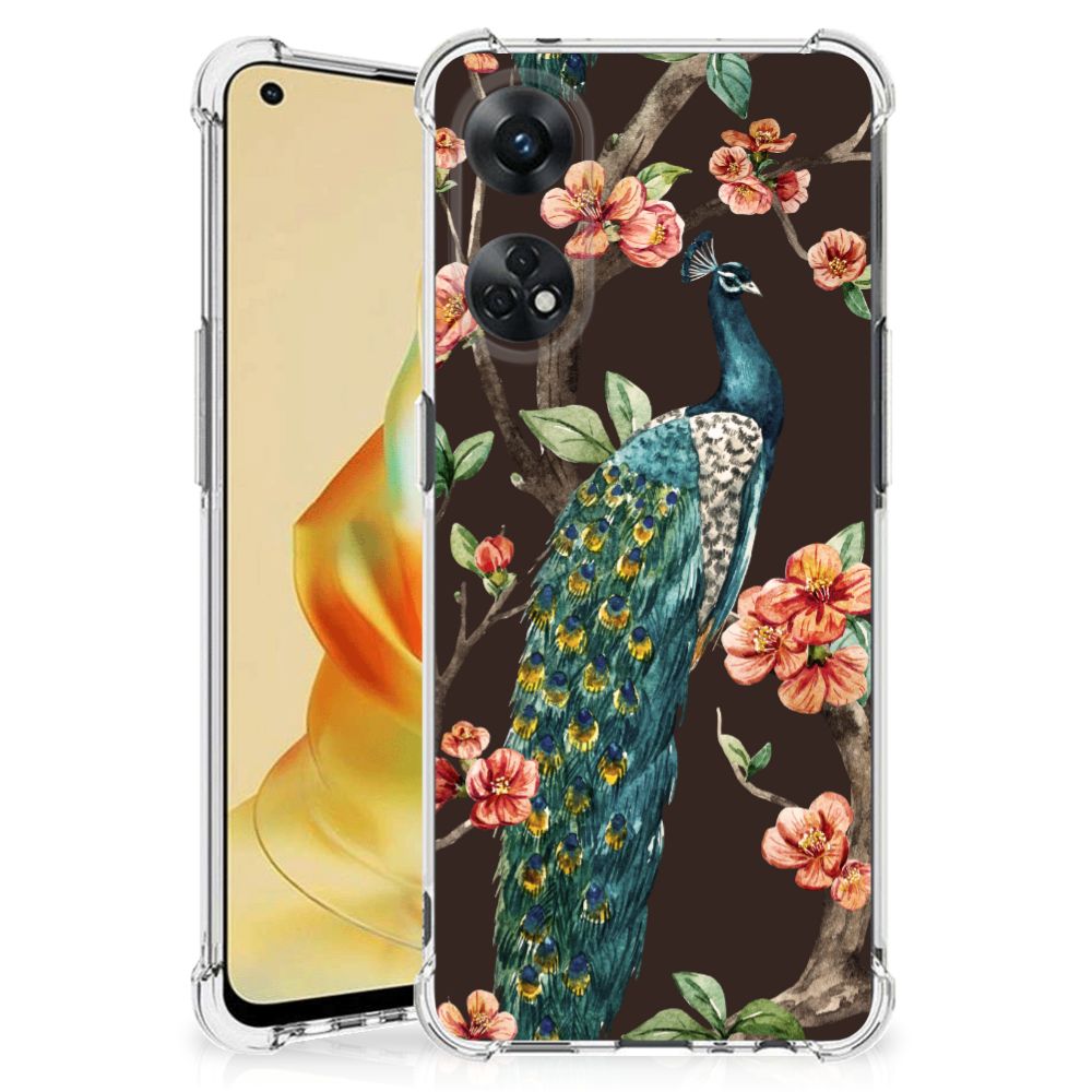 OPPO Reno8 T 4G Case Anti-shock Pauw met Bloemen