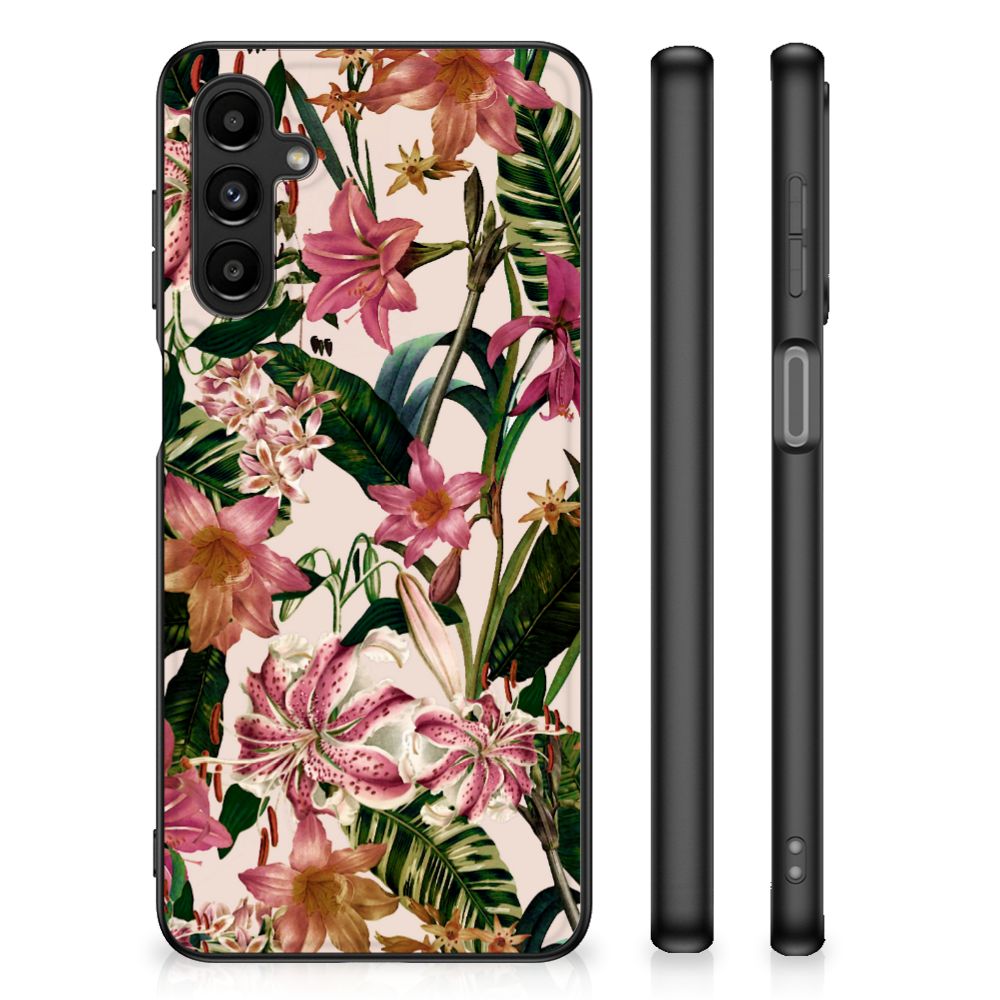 Samsung Galaxy A14 5G Bloemen Hoesje Flowers met kleurrijke bloemenprint en schokabsorberend TPU materiaal