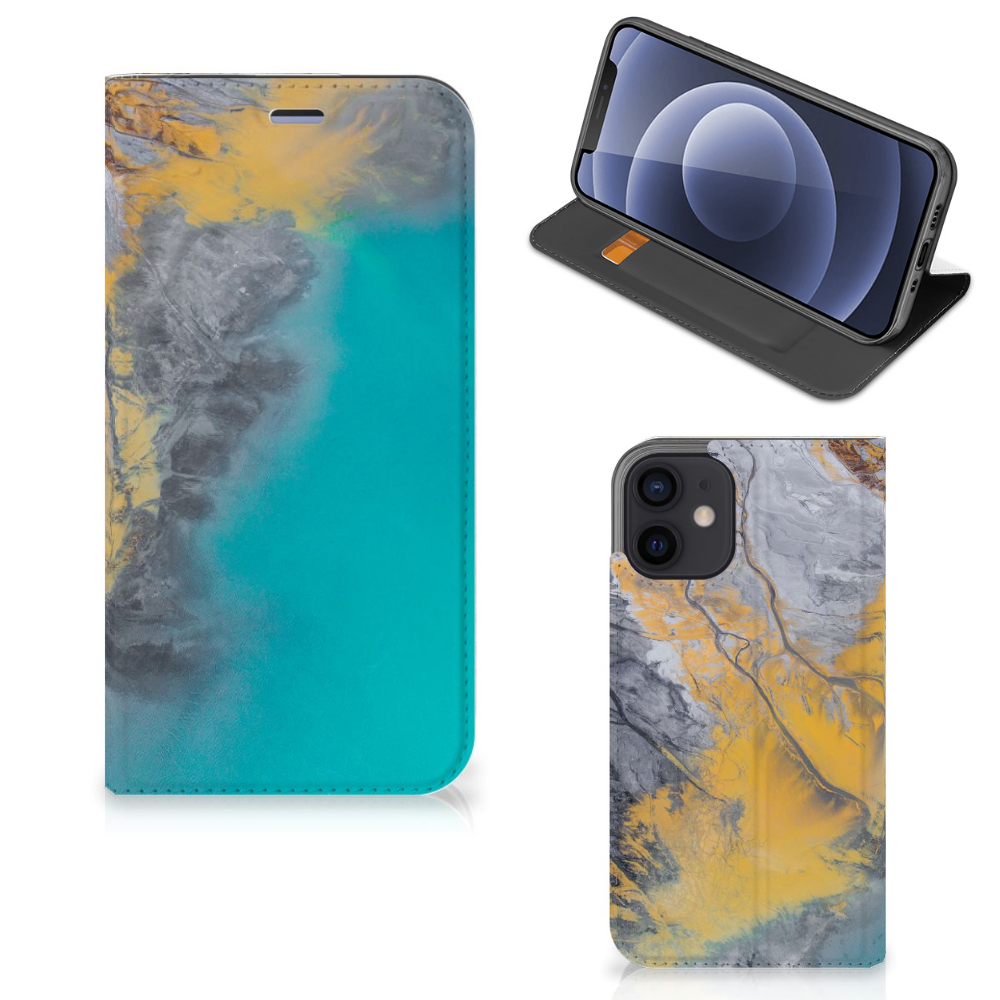 iPhone 12 Mini Standcase Marble Blue Gold - B2C Telecom
