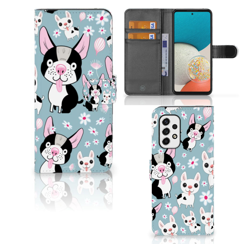 Samsung Galaxy A53 Telefoonhoesje met Pasjes Hondjes