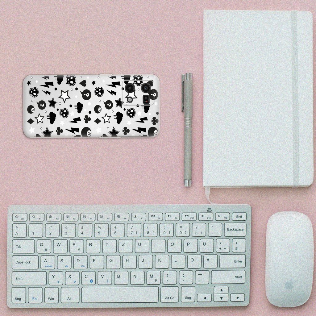 Silicone Back Case OPPO Reno7 4G Silver Punk B2C Telecom