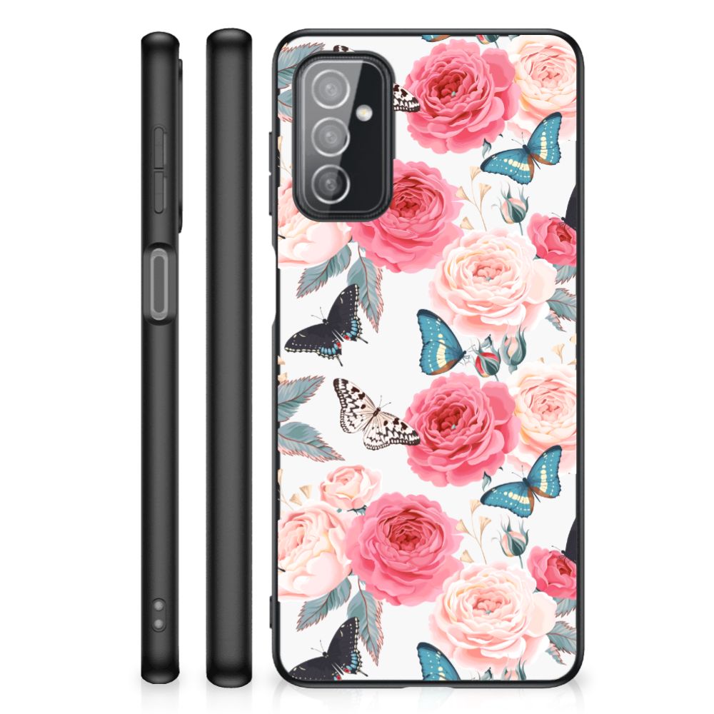 Samsung Galaxy M52 Bloemen Hoesje Butterfly Roses B2C Telecom