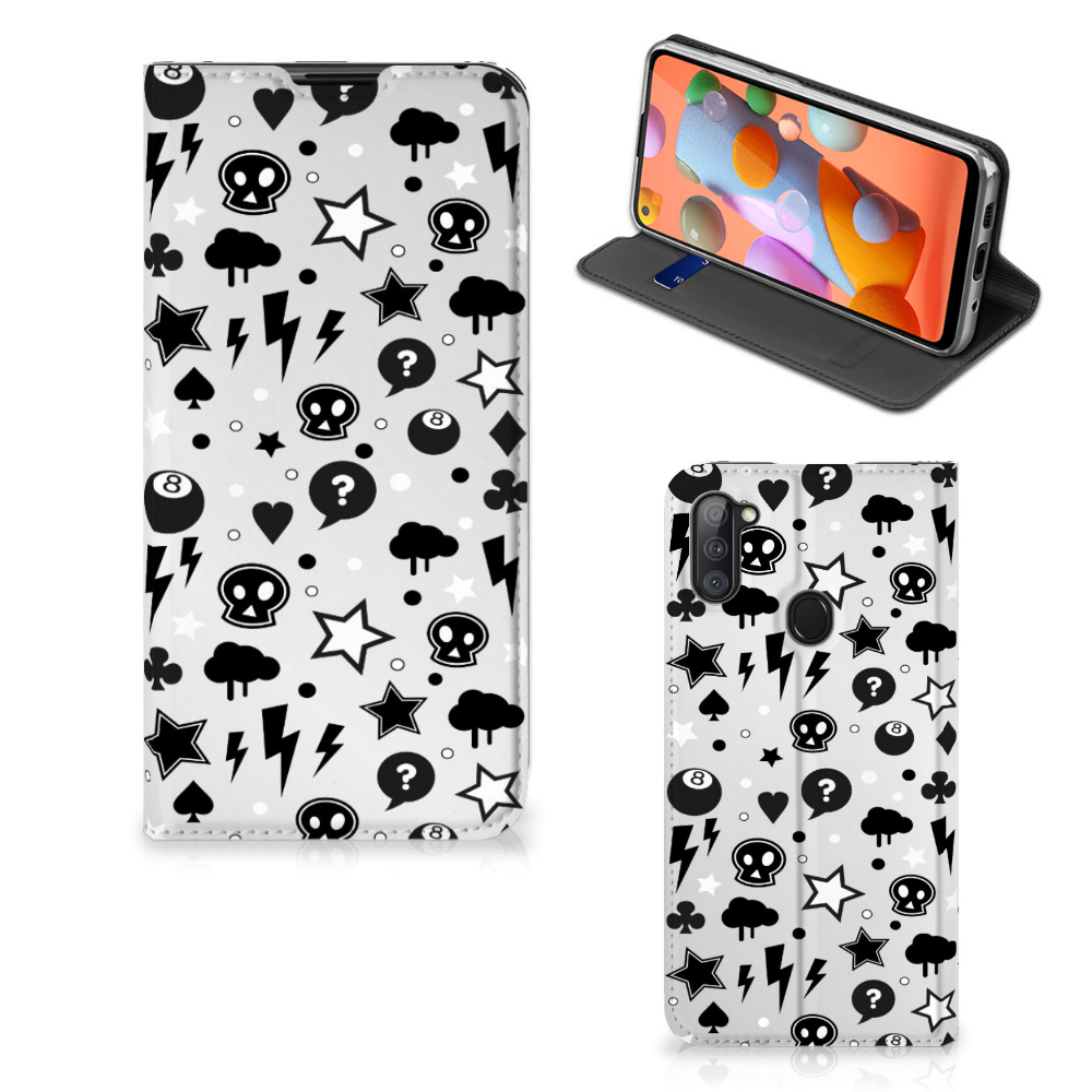 Mobiel BookCase Samsung Galaxy M11 | A11 Silver Punk - B2C Telecom