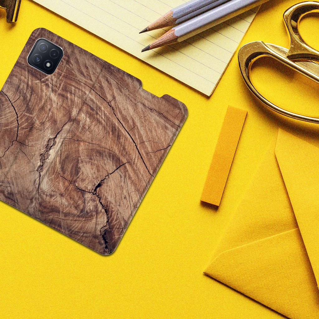 OPPO A73 5G Book Wallet Case Tree Trunk - B2C Telecom