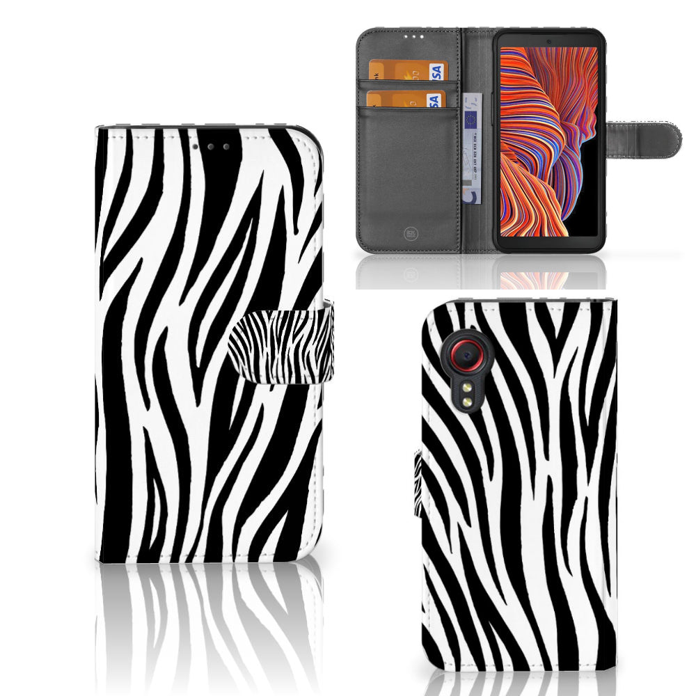 Samsung Galaxy Xcover 5 Telefoonhoesje met Pasjes Zebra