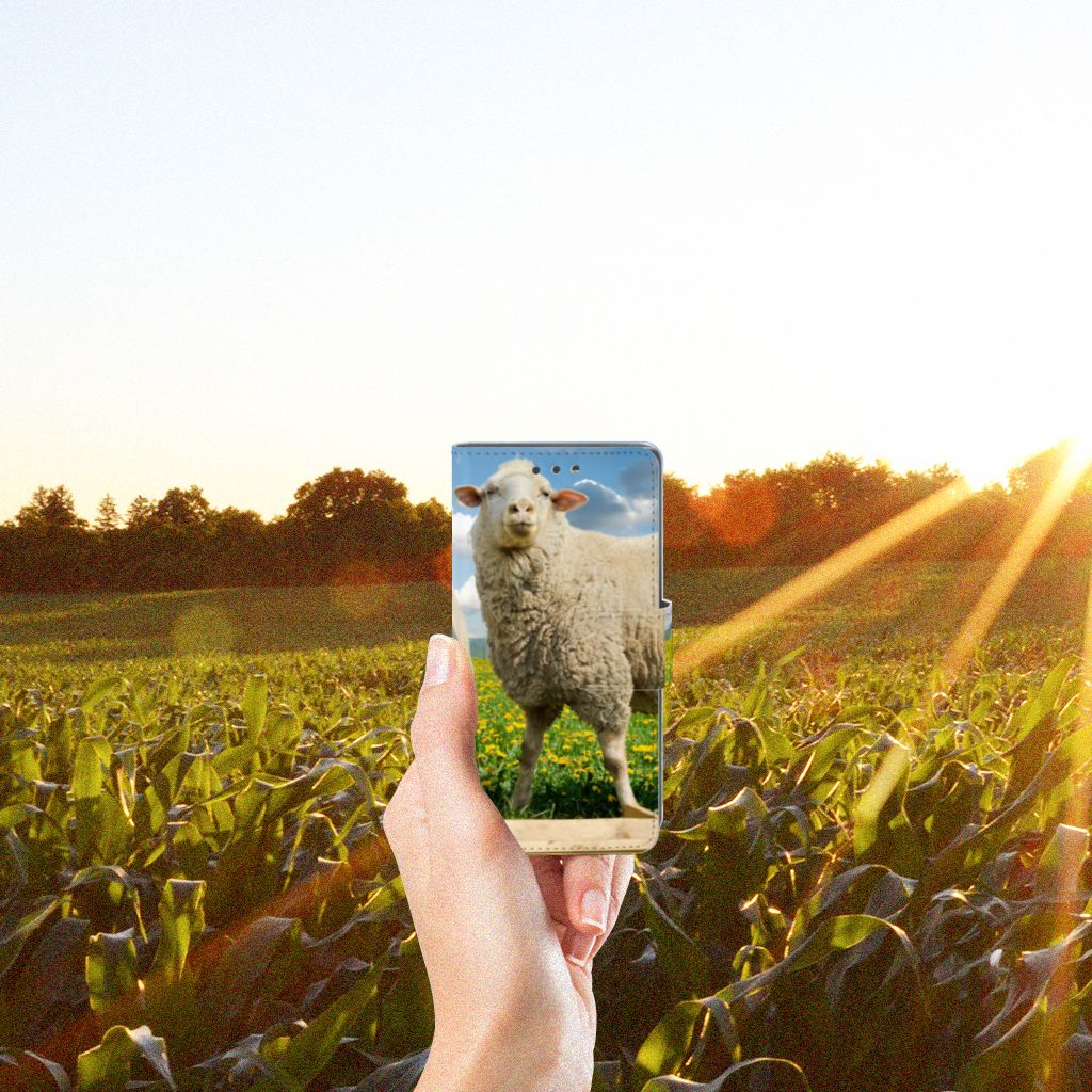 Sony Xperia X Compact Telefoonhoesje met Pasjes Schaap en Lammetje