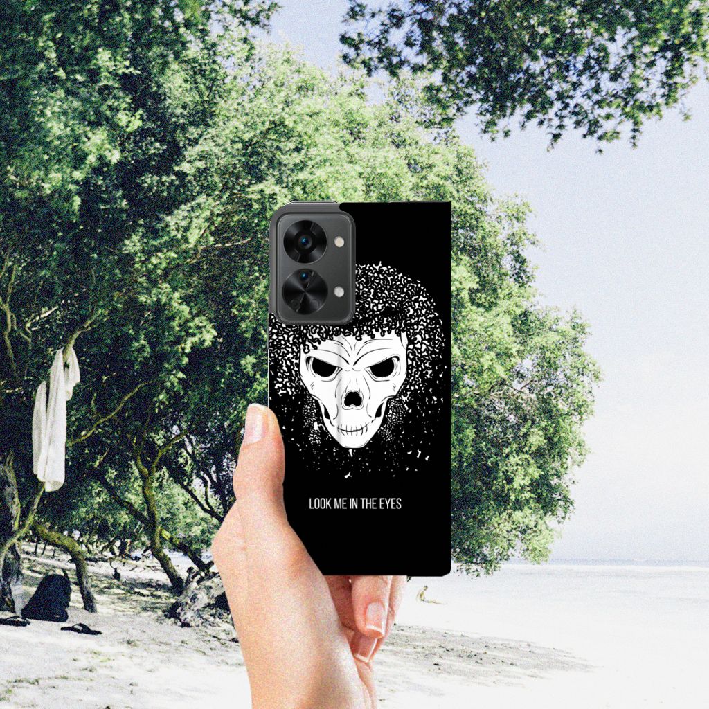 Mobiel BookCase OnePlus Nord 2T Skull Hair - B2C Telecom