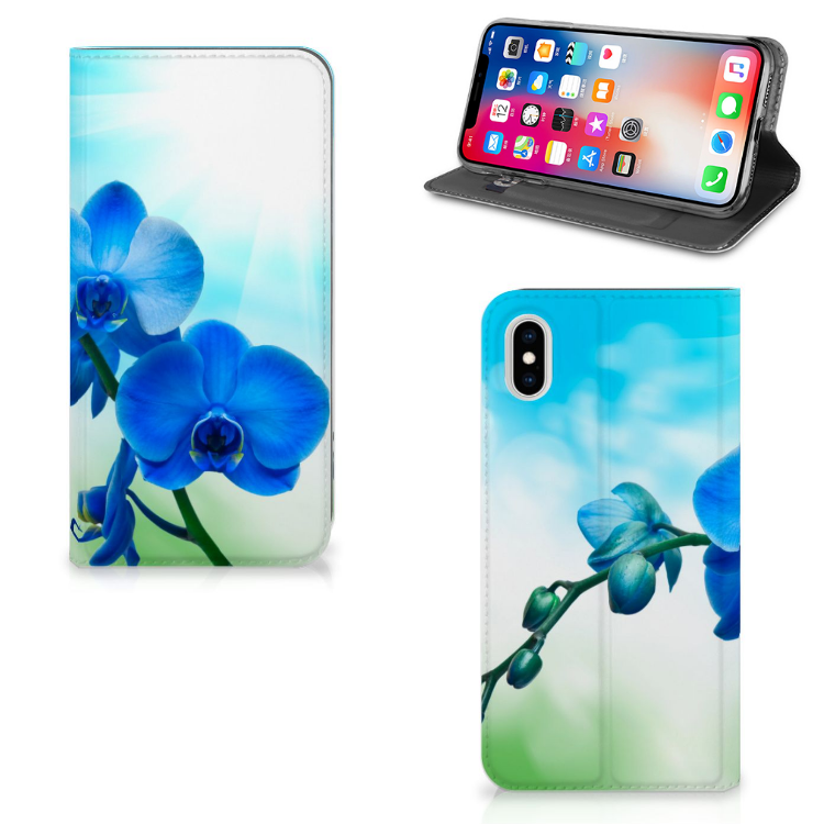 Apple iPhone Xs Max Smart Cover Orchidee Blauw - Cadeau voor je Moeder