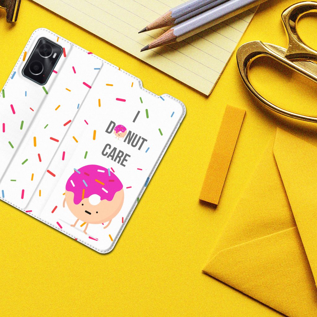 OPPO A96 | A76 Flip Style Cover Donut Roze - B2C Telecom