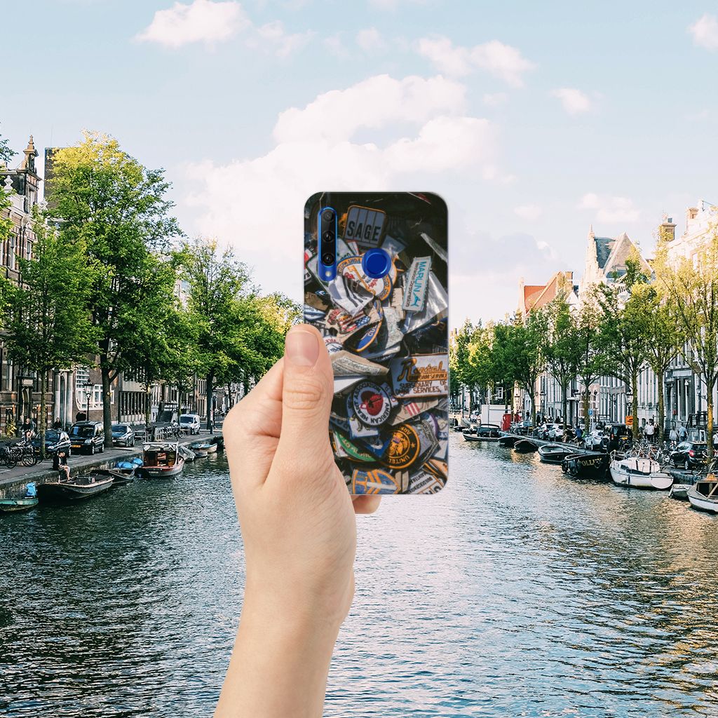 Honor 20 Lite Siliconen Hoesje met foto Badges