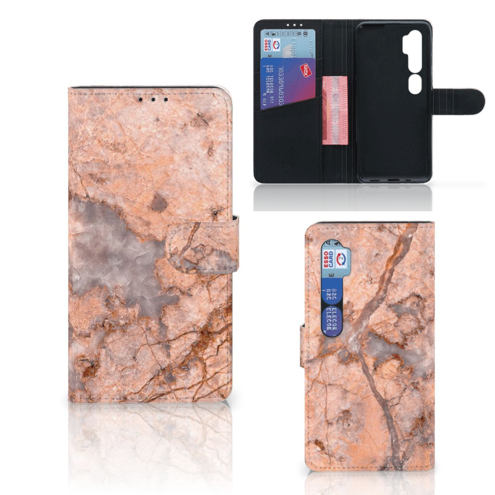 Xiaomi Mi Note 10 Pro Bookcase Marmer Oranje