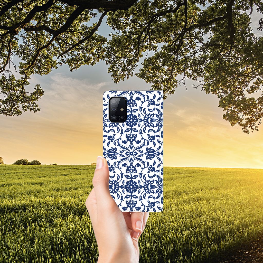 Samsung Galaxy A71 Smart Cover Flower Blue - B2C Telecom