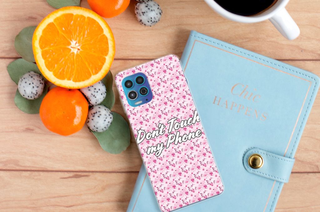 Motorola Moto G100 Silicone-hoesje Flowers Pink DTMP B2C Telecom