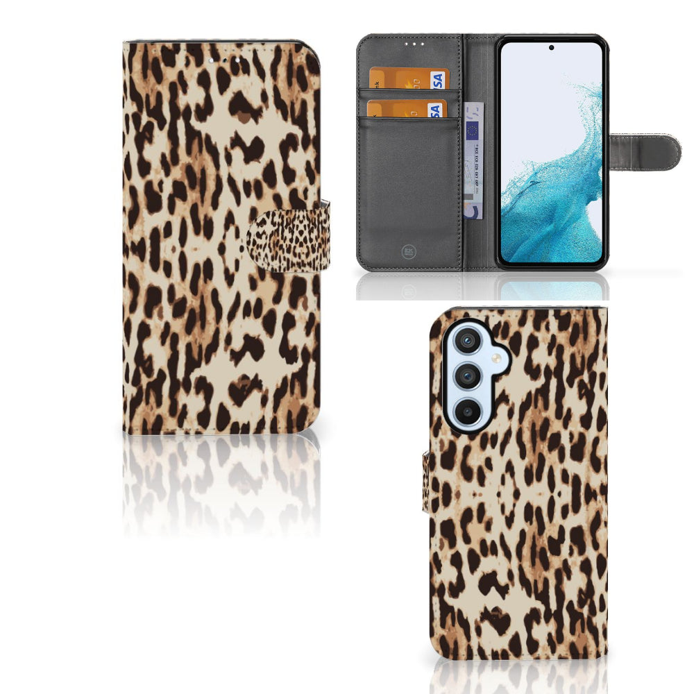 Samsung Galaxy A54 5G Telefoonhoesje met Pasjes Leopard