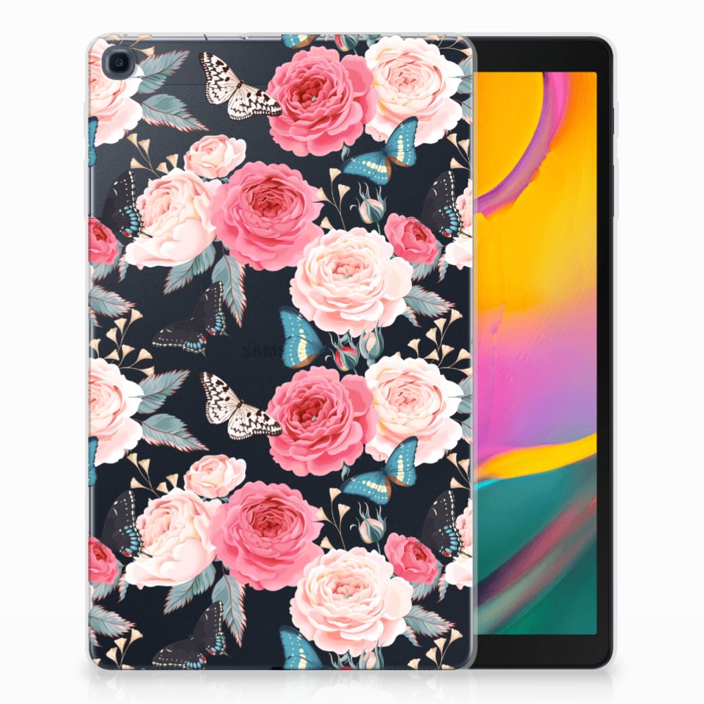 Samsung Galaxy Tab A 10.1 (2019) Siliconen Hoesje Butterfly Roses