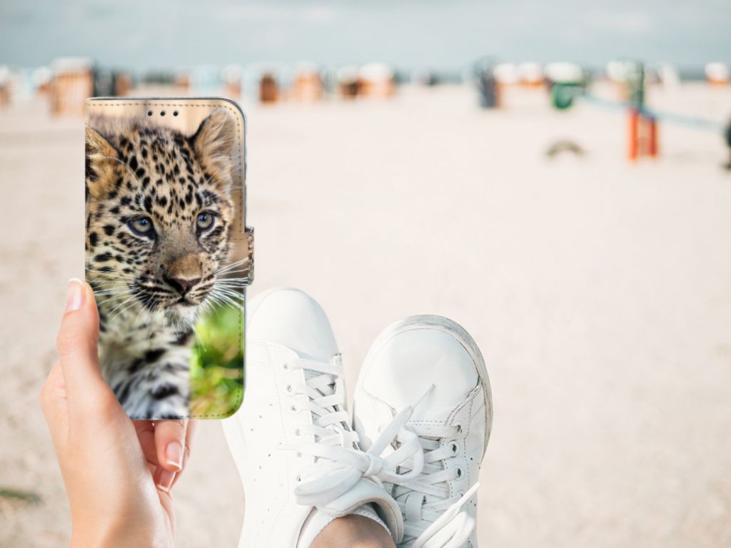 Honor 10 Lite Telefoonhoesje met Pasjes Baby Luipaard