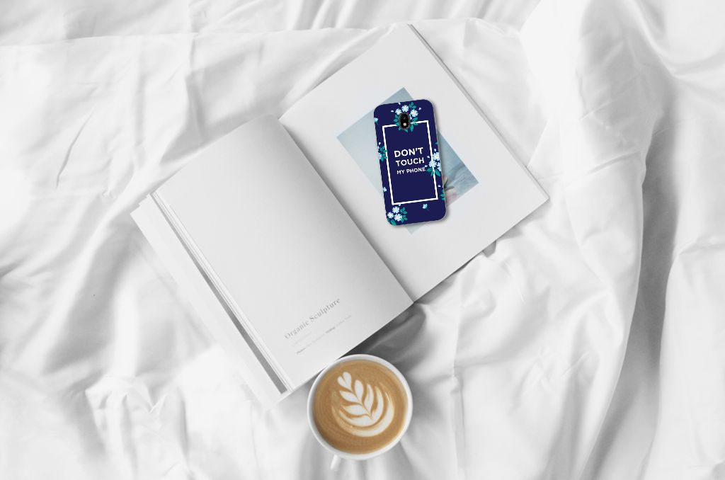 Samsung Galaxy J3 2017 Silicone-hoesje Flowers Blue DTMP