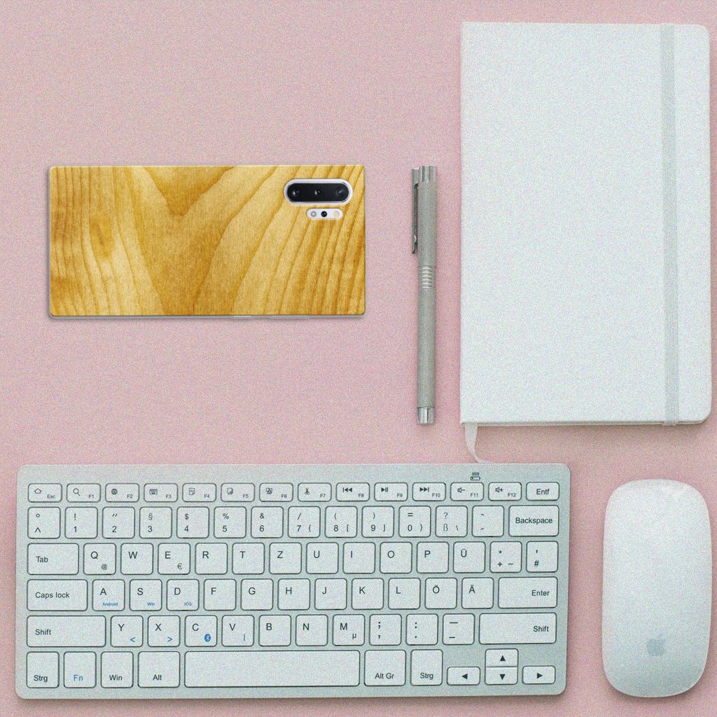 Samsung Galaxy Note 10 Plus Bumper Hoesje Licht Hout