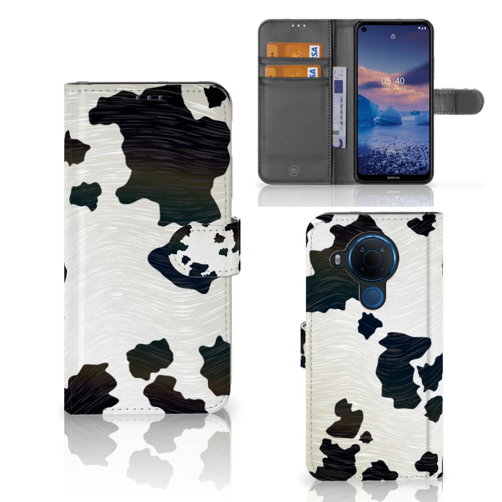 Nokia 5.4 Telefoonhoesje met Pasjes Koeienvlekken