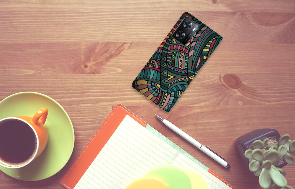 OPPO A57 | A57s | A77 4G Hoesje met Magneet Aztec - B2C Telecom