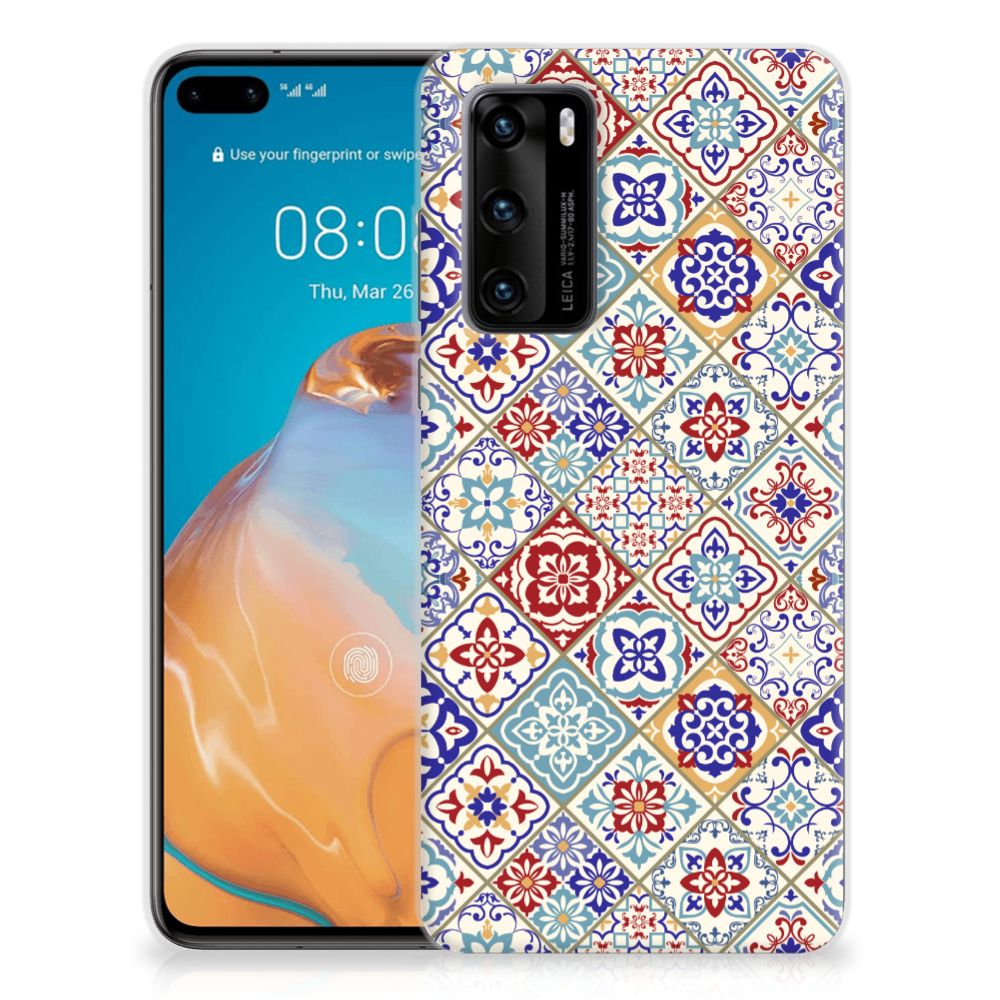 Huawei P40 TPU Siliconen Hoesje Tiles Color B2C Telecom