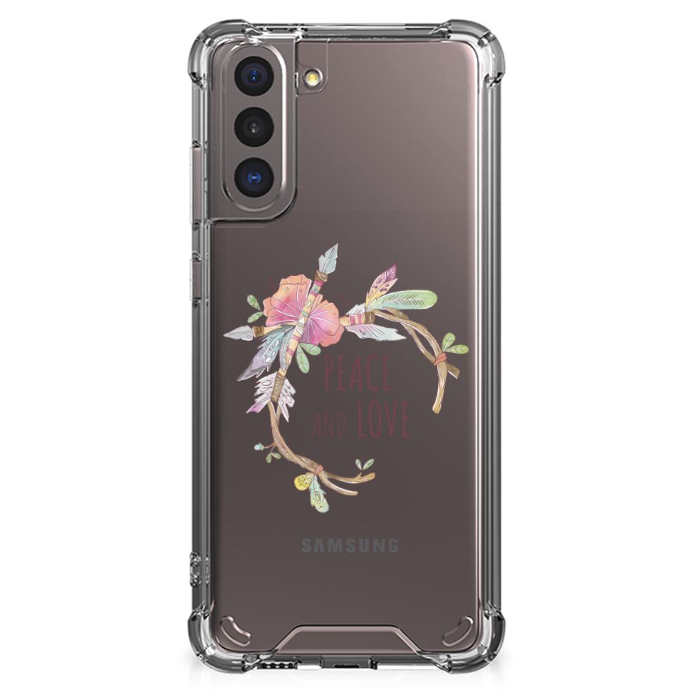 Samsung Galaxy S21 Stevig Bumper Hoesje Boho Text
