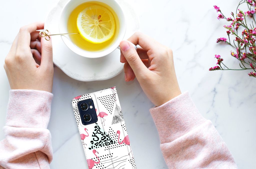 OPPO Find X5 Lite | Reno7 5G Hoesje maken Flamingo Triangle - B2C Telecom