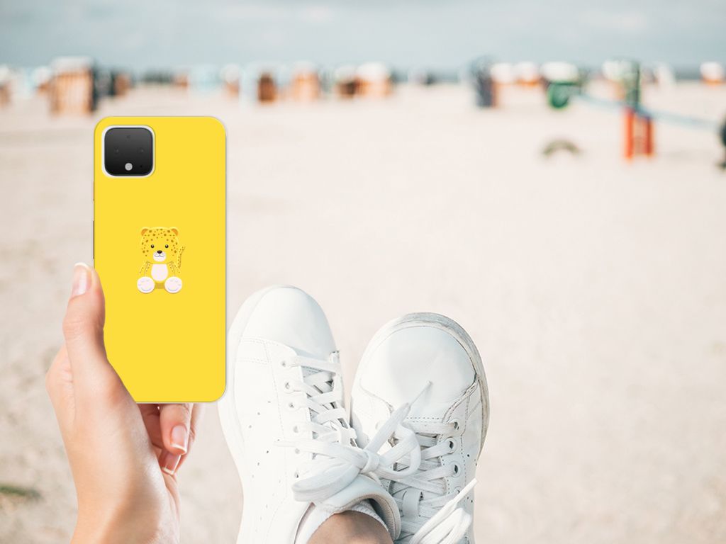 Google Pixel 4 Telefoonhoesje met Naam Baby Leopard B2C Telecom