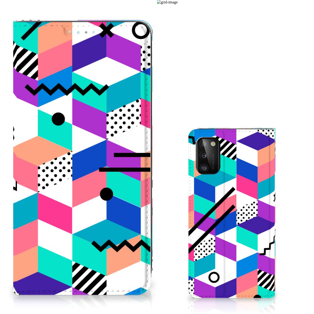 Samsung Galaxy A41 Stand Case Blokken Kleurrijk - B2C Telecom