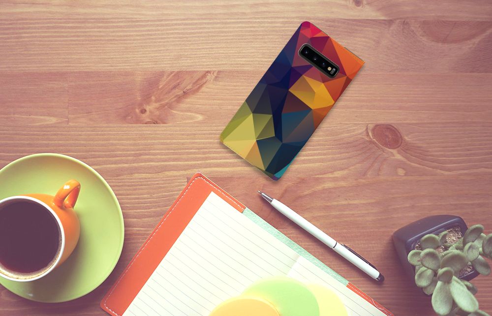 Samsung Galaxy S10 Plus Stand Case Polygon Color