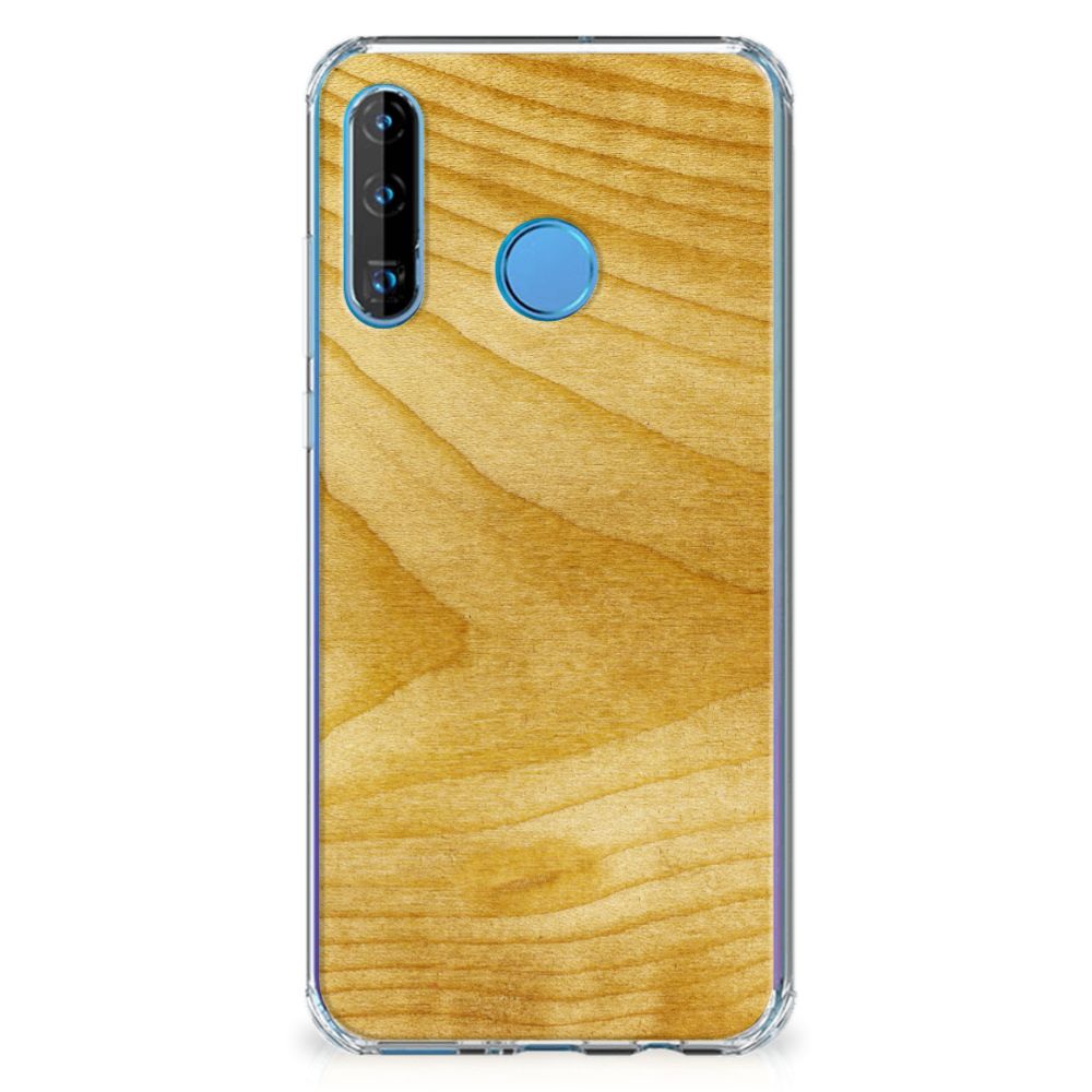 Huawei P30 Lite Stevig Telefoonhoesje Licht Hout