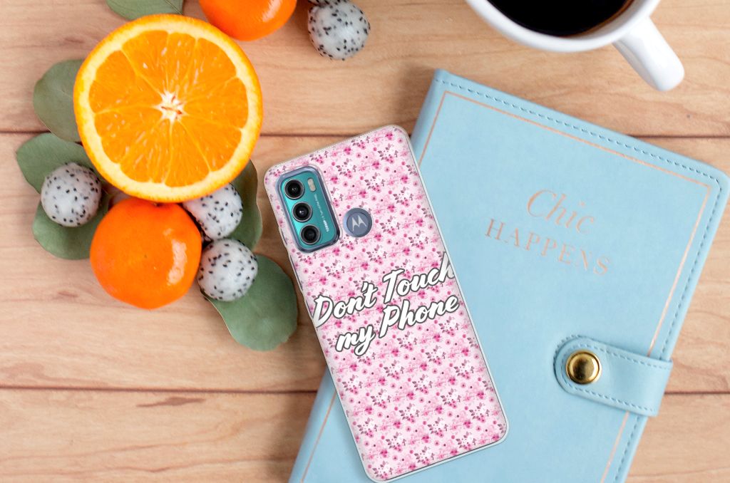 Motorola Moto G60 Silicone-hoesje Flowers Pink DTMP B2C Telecom
