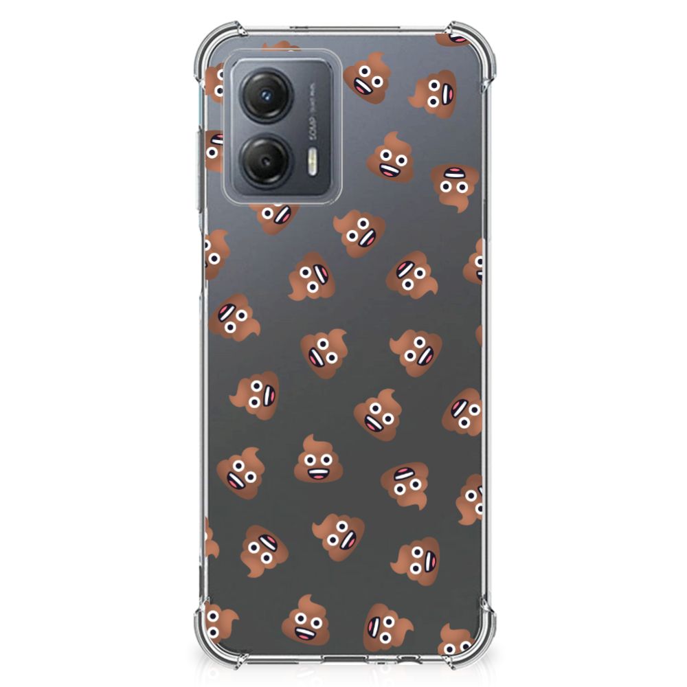 Doorzichtige Silicone Hoesje voor Motorola Moto G53 Poep Emojis B2C Telecom