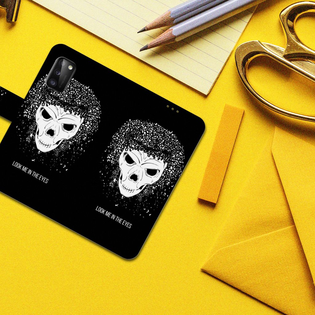 Telefoonhoesje met Naam Samsung Galaxy A41 Skull Hair