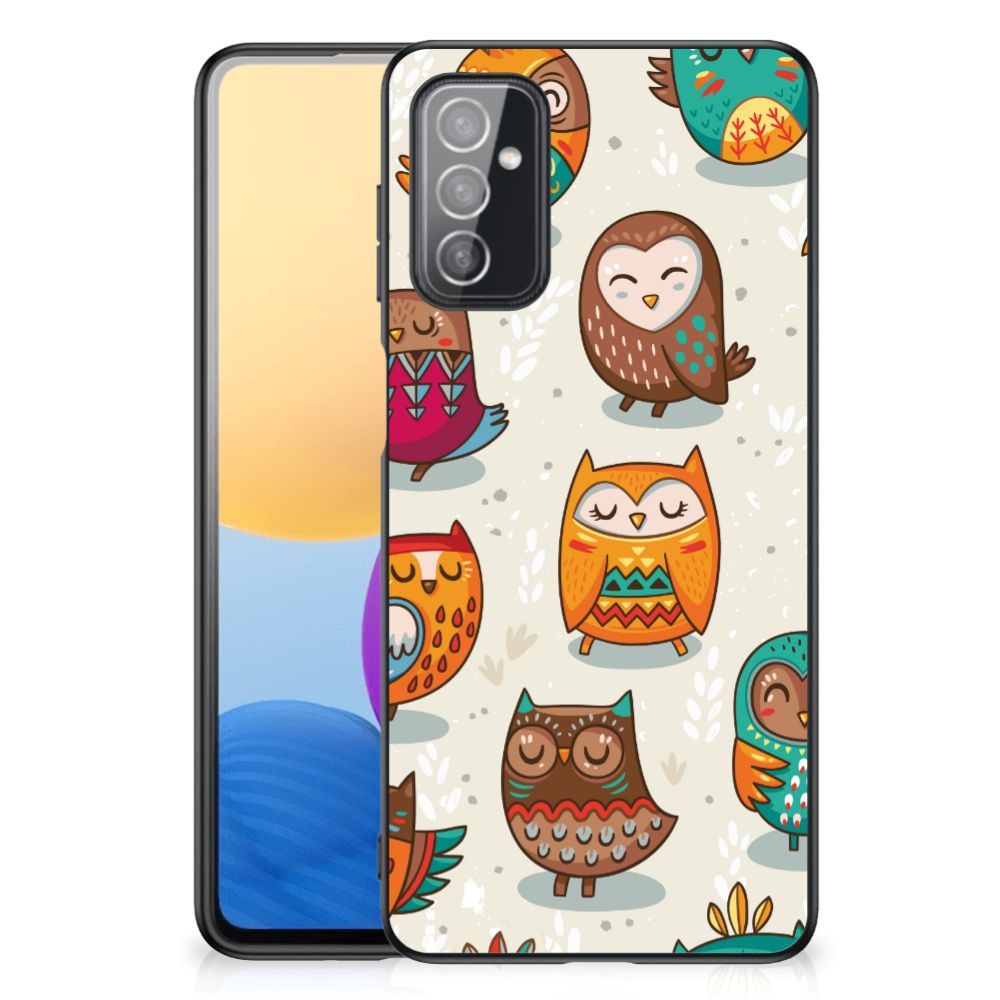 Samsung Galaxy M52 Dierenprint Telefoonhoesje Vrolijke Uilen B2C Telecom