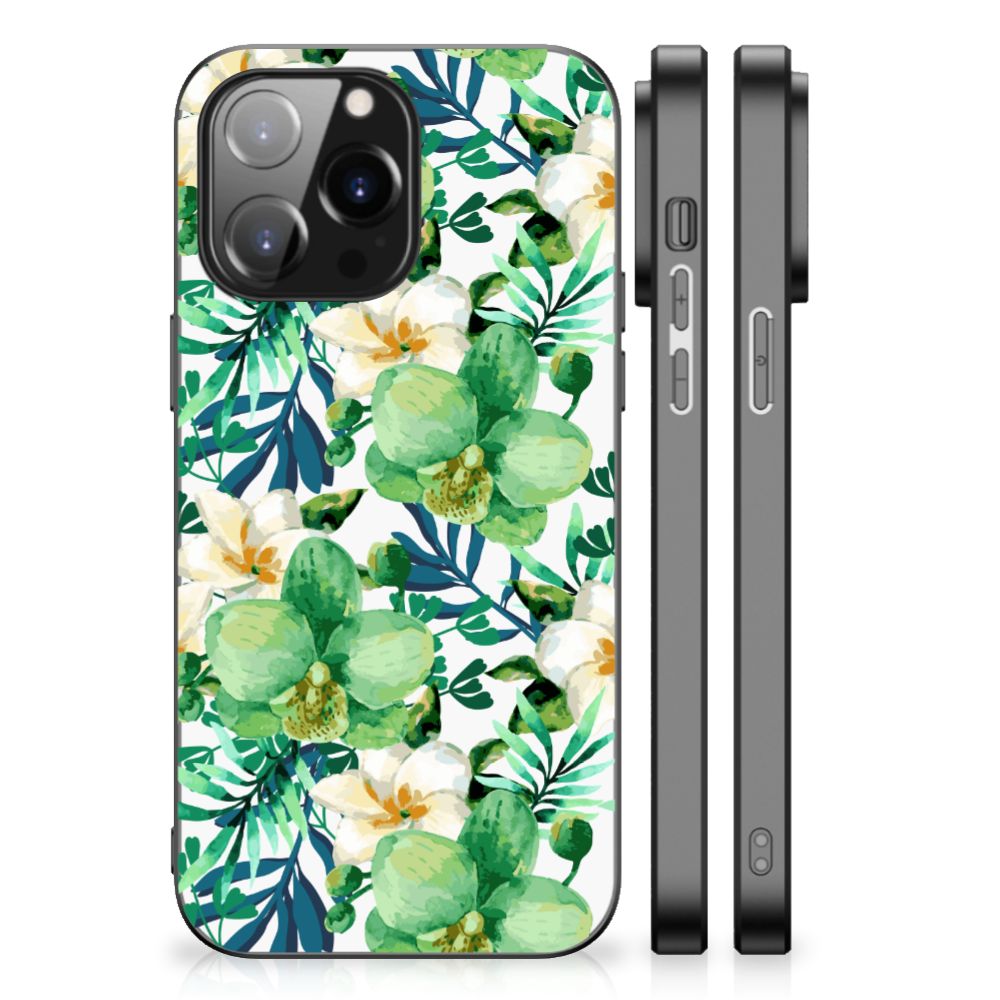 iPhone 14 Pro Max Bloemen Hoesje Orchidee Groen