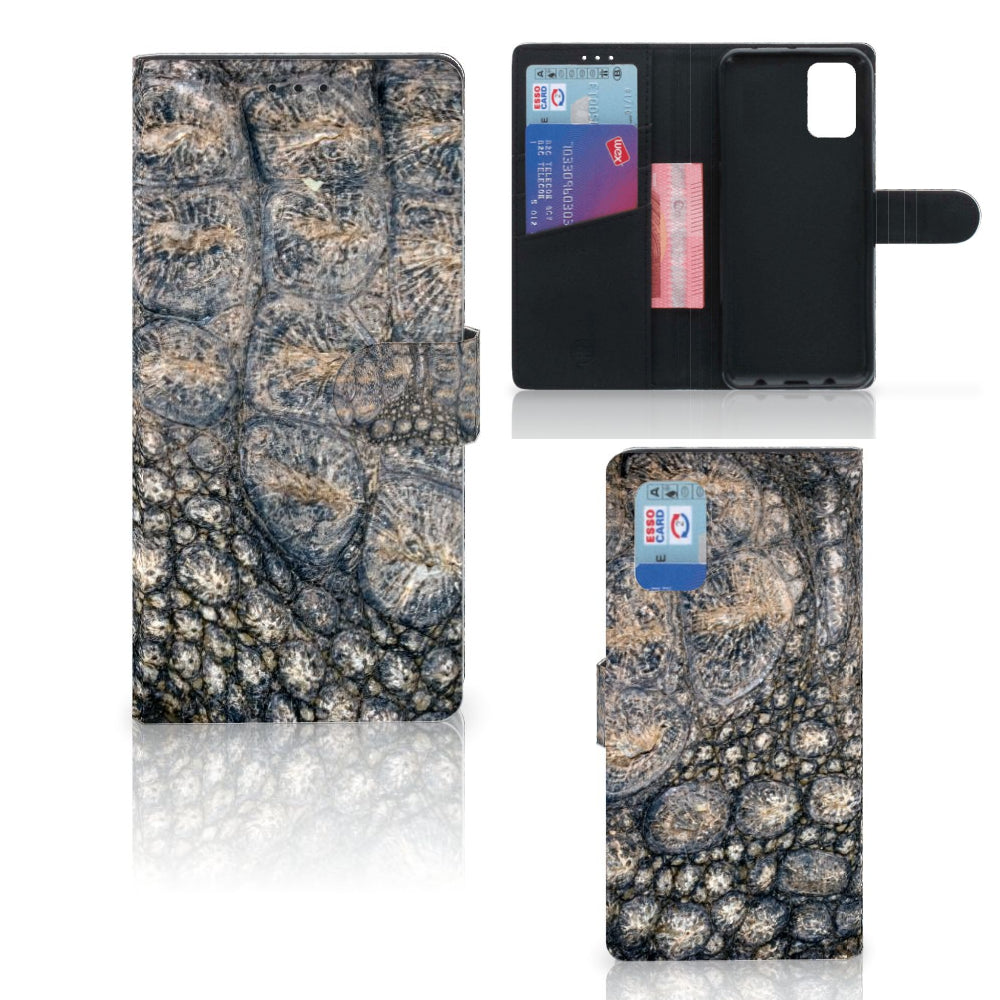Samsung Galaxy A02s | M02s Telefoonhoesje met Pasjes Krokodillenprint
