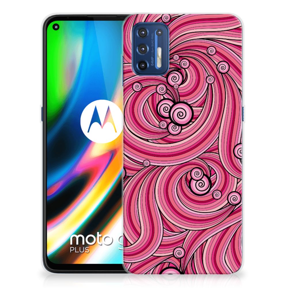 Motorola Moto G9 Plus Hoesje maken Swirl Pink B2C Telecom