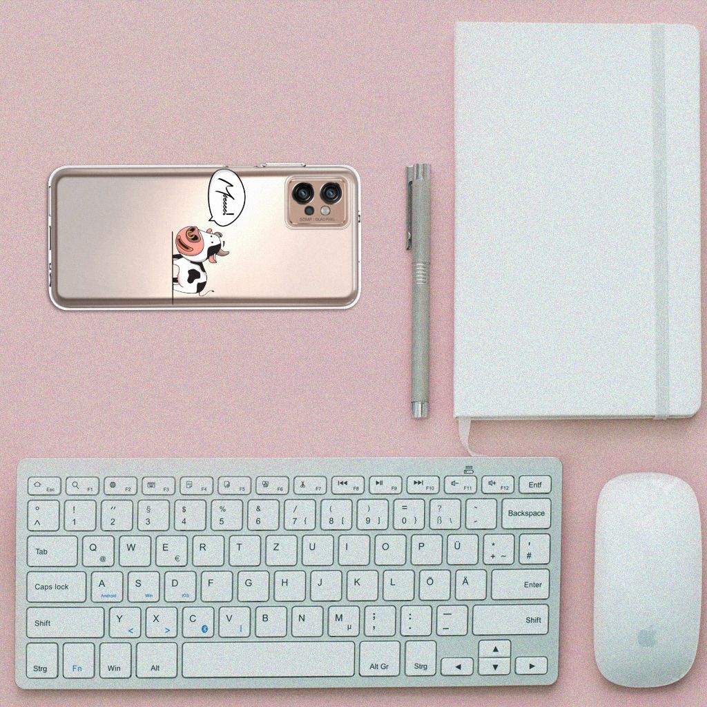 Motorola Moto G32 Telefoonhoesje met Naam Cheeky Cow