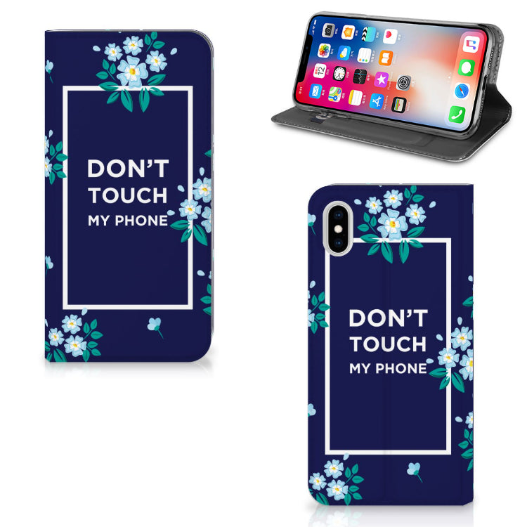Apple iPhone Xs Max Design Case Flowers Blue DTMP