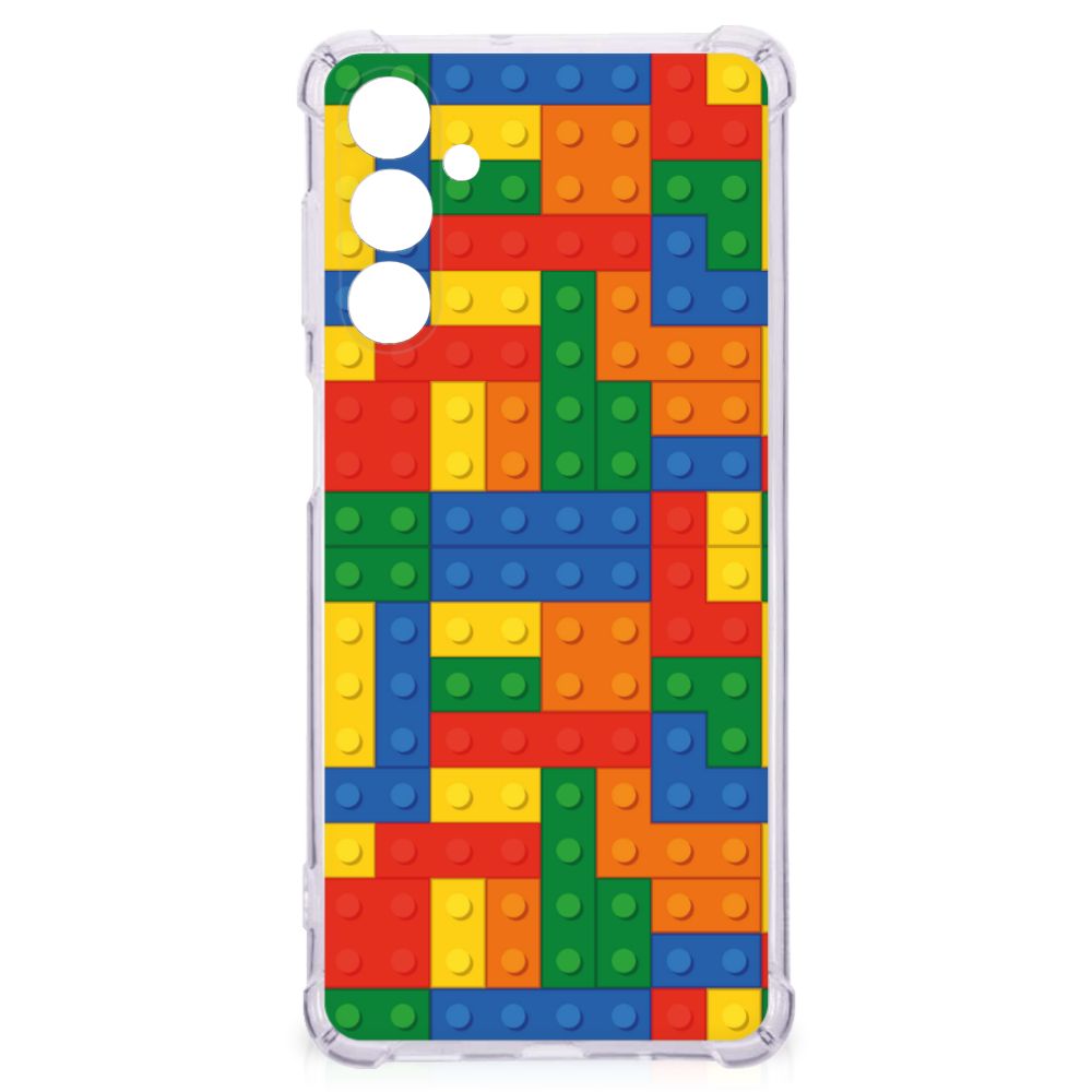Samsung Galaxy M54 Doorzichtige Silicone Hoesje Blokken B2C Telecom