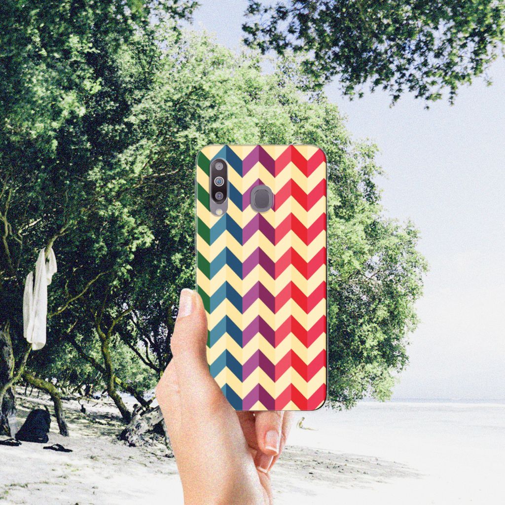 Samsung Galaxy M30 TPU bumper Zigzag Multi Color