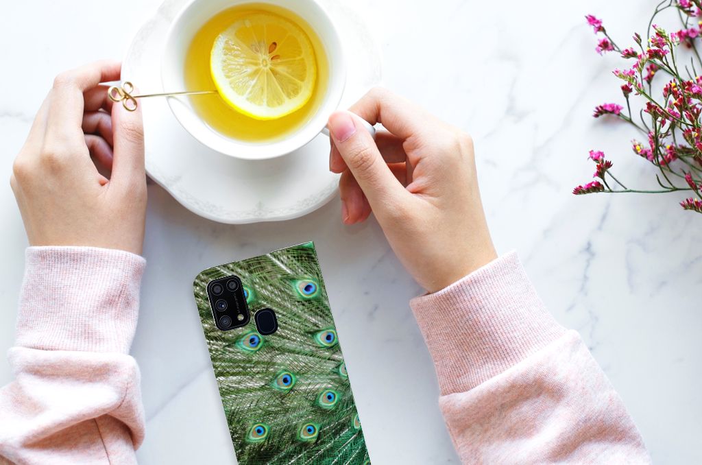 Samsung Galaxy M31 Hoesje maken Pauw - B2C Telecom