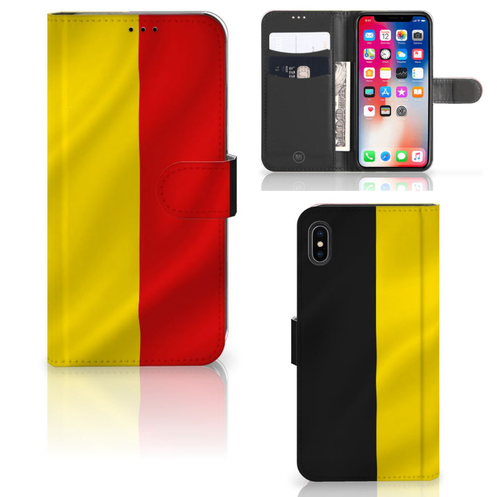 Apple iPhone Xs Max Bookstyle Case Belgische Vlag