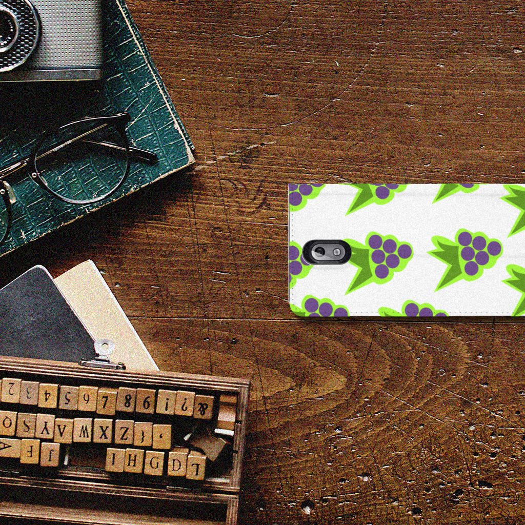 Nokia 3.1 (2018) Flip Style Cover Druiven