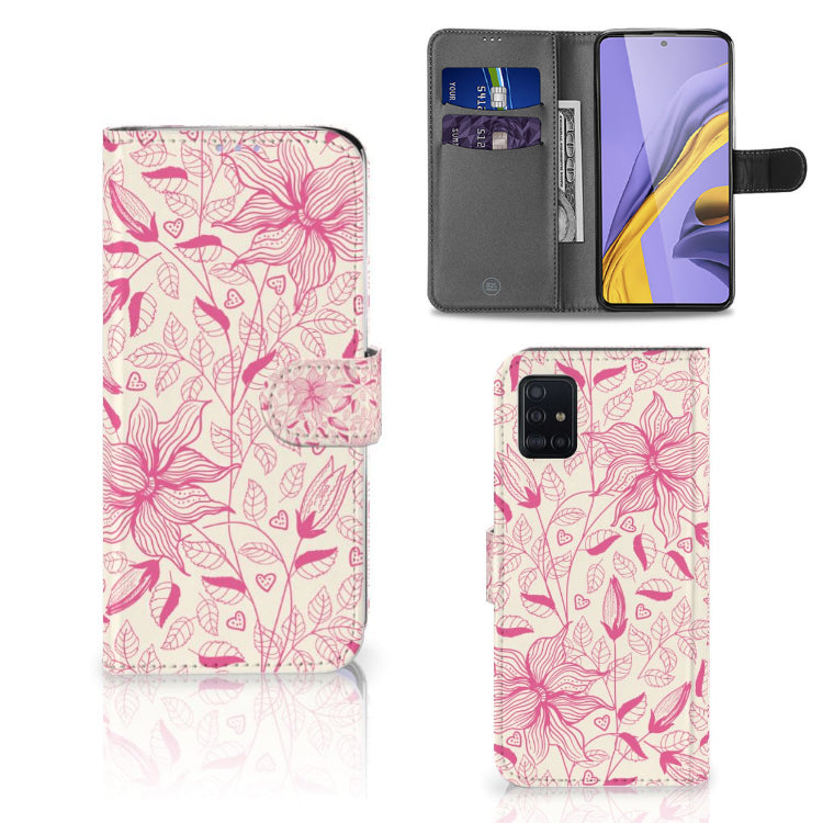 Samsung Galaxy A51 Hoesje Pink Flowers